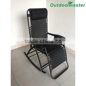 Backyard Lounge Porch Seat Zero Gravity Steel Folding Rocking Chair thumbnail-4