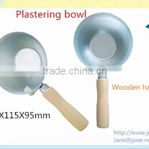 Wooden Handle Carbon Steel Cement Putty Bowl thumbnail-2