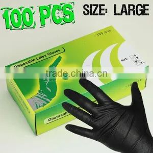 Black Latex Textured Tattoo Gloves--Powder Free thumbnail-1