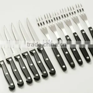 12pcs Stainless Steel Steak Knife & Fork With PP Handle thumbnail-1