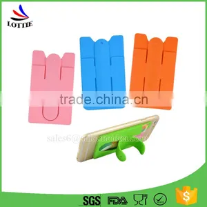 Newly Sticker Silicone Mobile Phone Card Pocket With Stand Holder thumbnail-1