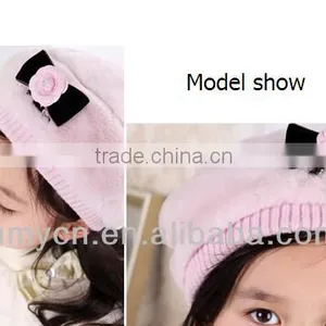Fancy Cute Girls Winter Hats ,knitted and Fur Hats for Girls thumbnail-1