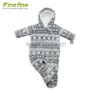 Long-Sleeved Cotton One Piece Winter Design Smocked Baby Romper thumbnail-5