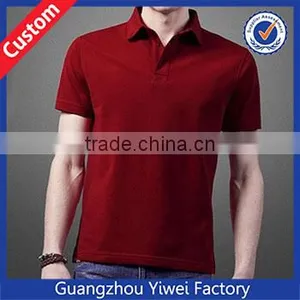 Solid Color Blank Designer Mens Polo Tshirts Red thumbnail-1
