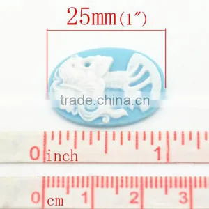 Mixed Resin Halloween Skull Pattern Oval Cameo Embellishment Findings 25x18mm0 thumbnail-2