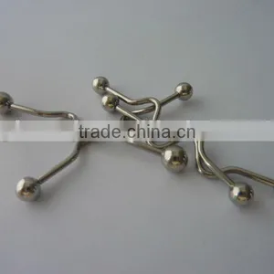 Wholesale New Hot Charm 316L Surgical Stainless Steel Wave Industrial Barbell Tongue Ring thumbnail-1