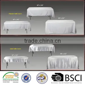 100%polyester Wedding Rectangular Tablecloth Banquet Satin Tablecloth and Table Linens thumbnail-1