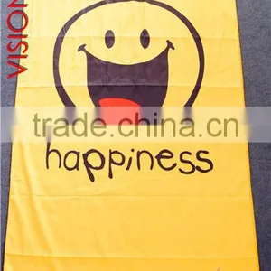100% MICROFIBER BEACH TOWEL PRINTING WITH SMILEY FACE thumbnail-1