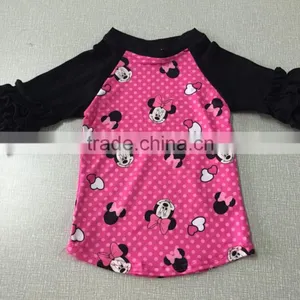 2017 Fashion Kids Gray Mouse Raglan Design Girls Wholesale t- Shirts thumbnail-3