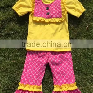 2017Lovely Comfortable Ventilation Fold Princess Lace Skirt Suit Girl Striped T-shirt Unique Kids Frock Designs Pictures thumbnail-1