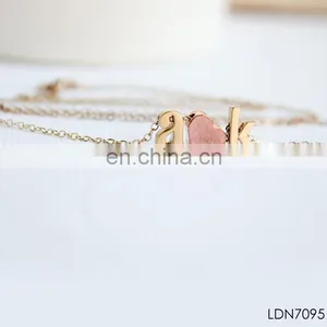 Valentine's Day Gift Love Heart Initial Letter A-K Pendant Necklace thumbnail-1