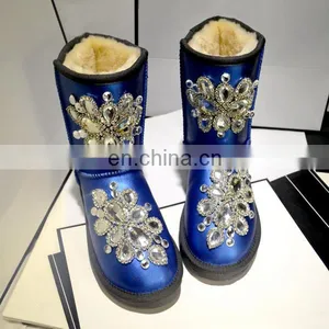 Aidocrystal Factory Price Wholesale Women Handmade Snow Boots With Rhinestone thumbnail-3