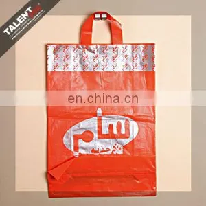 Customized Private Design Printed Logo Plastic Softloop Handle Shopping Bag thumbnail-2