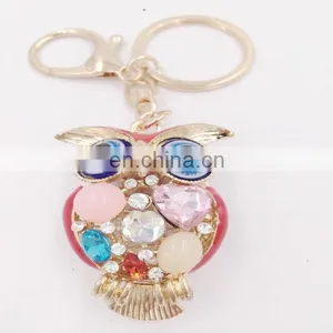 Owl Key Chains Crystal Eyes Rhinestone Key Chain Charm Purse Handbag Car Key Keyring Keychain thumbnail-1