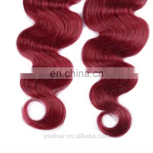 Dark Root Ombre Hair Extensions 1b/99j Peruvian Virgin Hair Body Wave Wavy Red Wine Two Tone Ombre Human Hair Weave thumbnail-5
