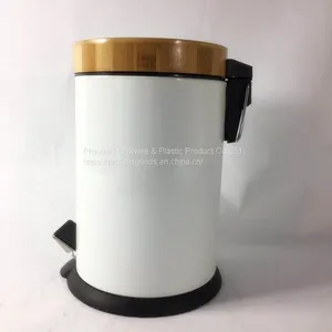 New Arrival Office Trash Can Waste Bin With Bamboo Lid thumbnail-1