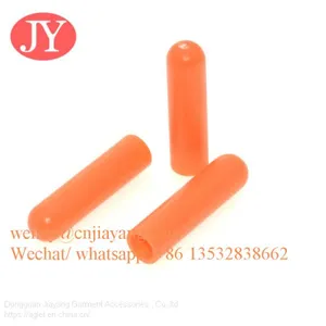 Jiayang 4.2*20mm Plastic Tips Manufactruer Glossy Orange Color Round Shape Plastic Aglet Shoelace Tips thumbnail-5