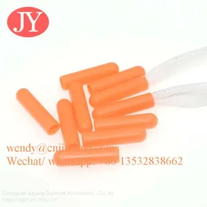 Jiayang 4.2*20mm Plastic Tips Manufactruer Glossy Orange Color Round Shape Plastic Aglet Shoelace Tips thumbnail-1