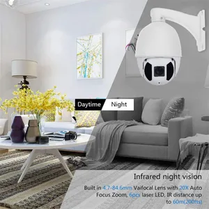 20X Zoom H. 265 1080P Outdoor Waterproof Speed Dome IP PTZ Security Camera thumbnail-2