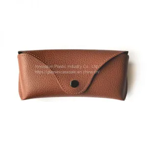 Customized Portable Leather Sunglasses Case With Metal Hook thumbnail-1