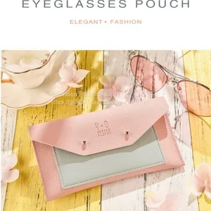 Crush-resistant, Simple, Soft Leather Pouch; Portable Protective Glasses Holder thumbnail-1
