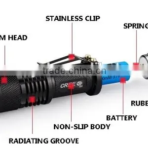 3W S Uper Flashlight LED Torch Adjustable Fous Zoom Flashlight thumbnail-3