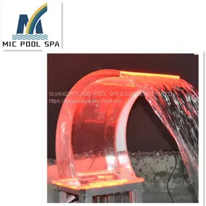 China Factory Pool Waterfall With Fountain With Colorful LED Light,swimming Pool Water Curtain thumbnail-5