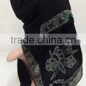 Wholsale 2015 Black White Islamic Headscarf 100*100cm Square Scarf Hijab thumbnail-1