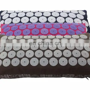 Fixed Without Glue ABS Plastic Round Spike Acupressure Mat and Pillow Set thumbnail-1