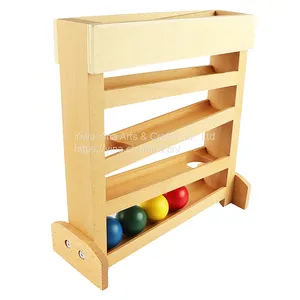 Montessori Ball Tracker Toy Wooden Ball Run Race Roller Block Montessori Kids Wooden Educational Children Toy thumbnail-1