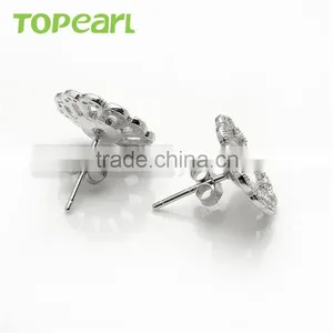 925 Sterling Silver Cubic Zirconia Earrings Unique Jewelry Findings & Components 9EM115 thumbnail-3