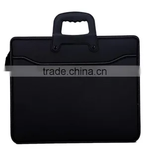 Leather Zipper Briefcase With Handle thumbnail-2