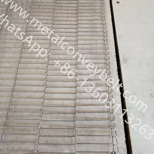 Food Grade Stainless Steel Flat Flex Wire Mesh Continuous Conveyor Belt Sprocket Shaft For Oven Dryer Machine Line thumbnail-4