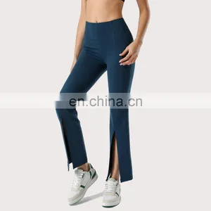 New Style Casual Flare Trousers Fitness Gym Wear Workout Sports Yoga Bu High Waist Running Yoga Wear Pants thumbnail-5