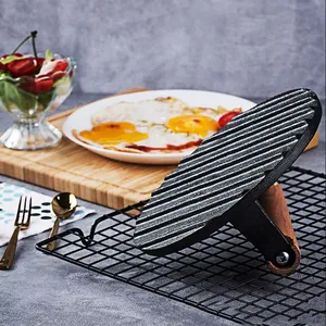 Hot Sale Smash Burger Press Kit, Round & Rectangle Meat Press for Griddle, Cast Iron Grill Press With Upgrade Wooden Handle thumbnail-4