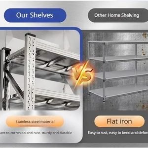 Rustproof Commercial 201 Stainless Steel Kitchen Rack | 4-Layer Adjustable Food Storage Shelving Nearby-get it Tomorrow thumbnail-2