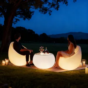Heavy Duty PE Plastic LED Chair for Outdoor Events, Waterproof Glow Furniture for Party, Bar, or Wedding – Stackable & Fade Resistant thumbnail-1
