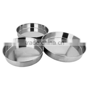 Traditional Cake Plate 3pcs Sest Baking Tray,stainless Steel Steam Food Tray thumbnail-2