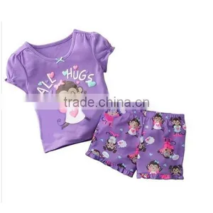 Wholesale Icecream Kids 2 Pcs Clothing Set,summer Child Clothes Set,cotton Girls T-shirt and Shorts Sets,child Two-piece Suits Quality Choice thumbnail-3