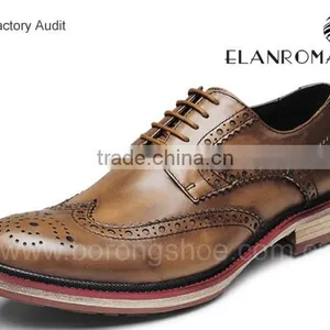 Brogue Style Leather Dress Formal Shoes for Men Shoes Wingtip Shoes in China Quality Choice Most Popular thumbnail-2