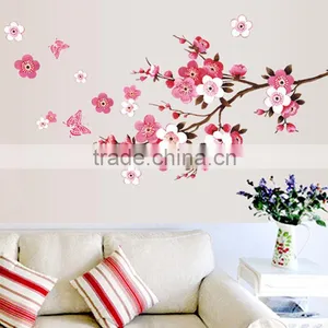 ZY6008 Cherry Blossom Wall Poster Waterproof Background Wall Sticker Stickers for Living Room Bedroom Cafe Home Decor Decal Deca thumbnail-5