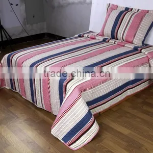 Printed Fringe Quilt Polyester Wadding Quilt/quilt With Two Pillowcase/three Piece Suit thumbnail-1