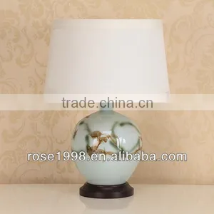 Small Ceramic Desk Lamp With Wood Base thumbnail-6