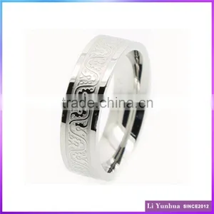 Artificial Latest Smart Wholesale Etched Men Stainless Steel Ring thumbnail-1