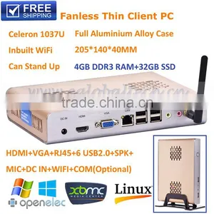 Fanless Mini PC Celeron 1037U Support PXE and Cloud Desktop Virtualization thumbnail-1