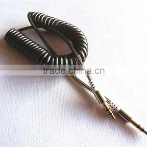 Flexible Dc3.5m to Dc3.5m Spiral Metal Transperant Cable Extend Stereo Audio Aux Cable thumbnail-2