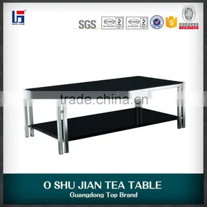 Luxury Black Glass Coffee Table SJ152 thumbnail-2