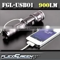 Zoom Function Rechargeable 18650 Power Bank T6 LED USB Torch thumbnail-1