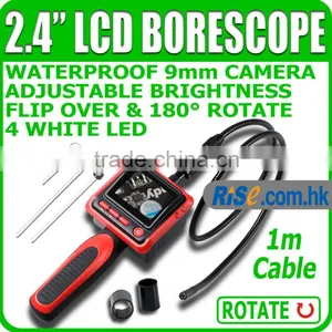 2.4" LCD 9mm Probe 4 LED Lights Video Endoscope Borescope Inspection Camera thumbnail-1