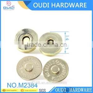 Cheaper Price Shiny Light Gold Snap Button Bag Accessories 14mm Magnetic Button Quality Choice thumbnail-2